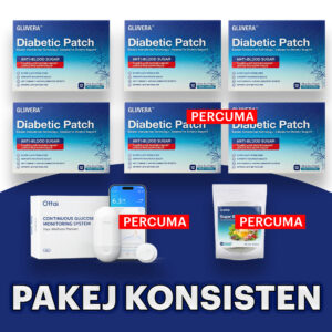 PAKEJ KONSISTEN PROMO ( 4 KOTAK + FREE 2 KOTAK + 1 GLUVERA TEA + 1 GLUCOMETER )